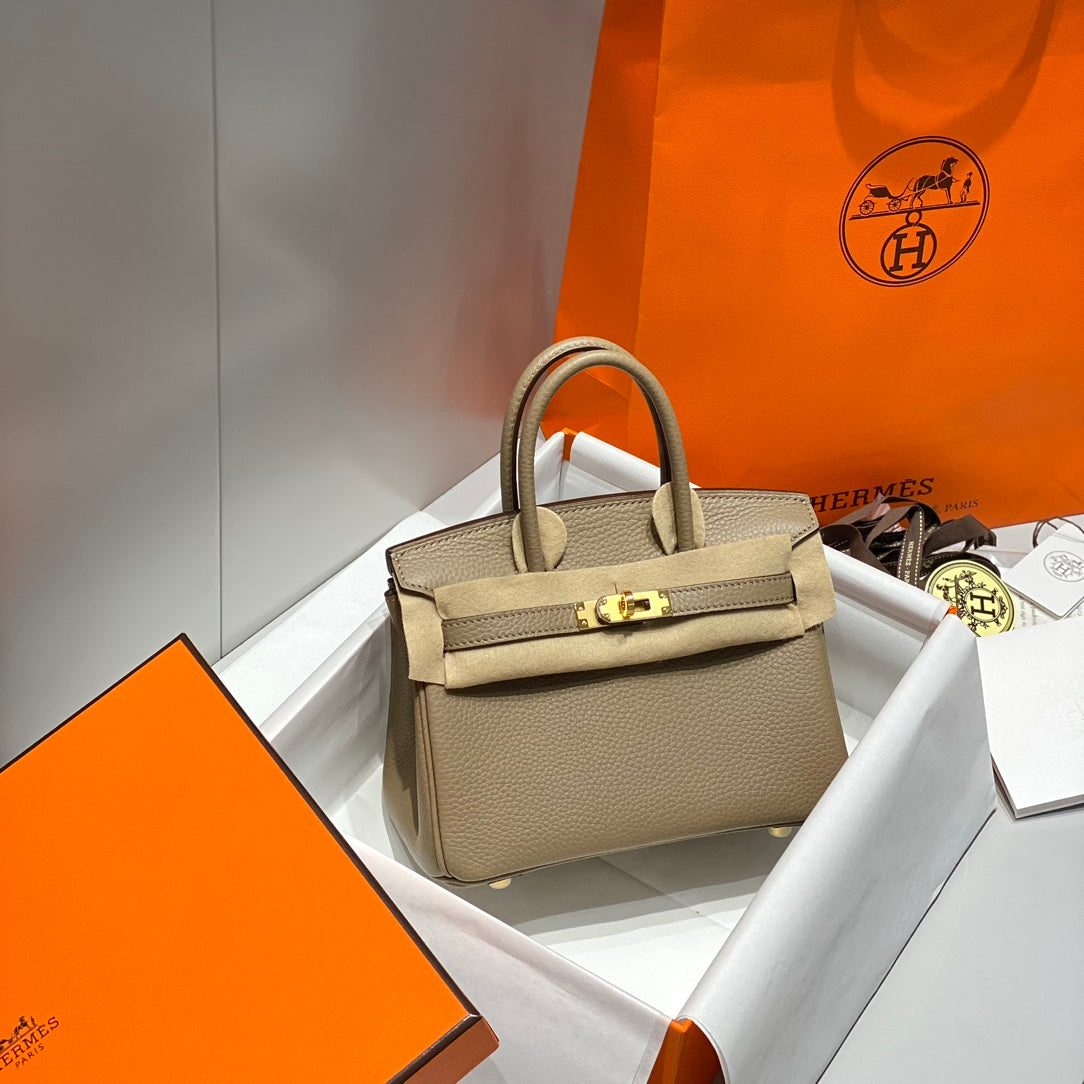 HM Birkin 20CM Gris Tourterelle Togo Leather Gold Hardware