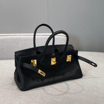 HM Shoulder Birkin 42 Black Cowhide With Gold Hardware 237640
