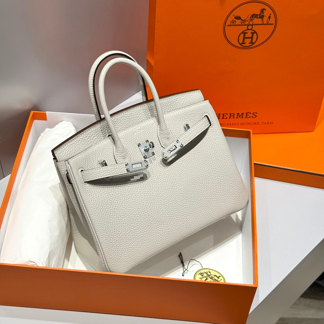 Hermes Birkin Pearl Gray And Silver Togo Leather 250048
