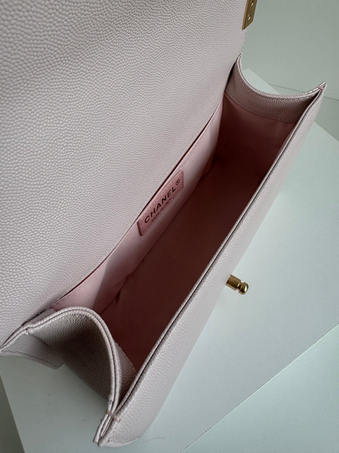 Boy Bag With Gold Hardware Medium 25 In Pink Nude Calfskin