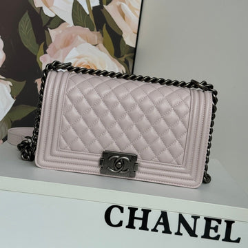 Boy Bag Medium 25 In Pink Nude Calfskin
