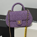 CC MINI 21 FLAP BAG IN VIOLET PURPLE WOOL TWEED Bags Bible