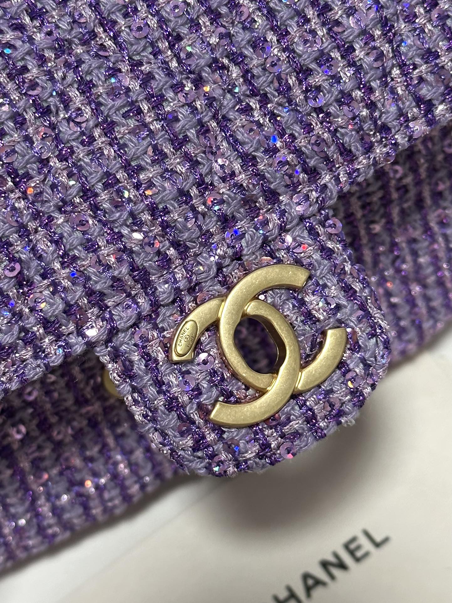 CC MINI 21 FLAP BAG IN VIOLET PURPLE WOOL TWEED Bags Bible