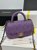 CC MINI 21 FLAP BAG IN VIOLET PURPLE WOOL TWEED Bags Bible
