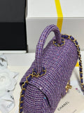 CC MINI 21 FLAP BAG IN VIOLET PURPLE WOOL TWEED Bags Bible