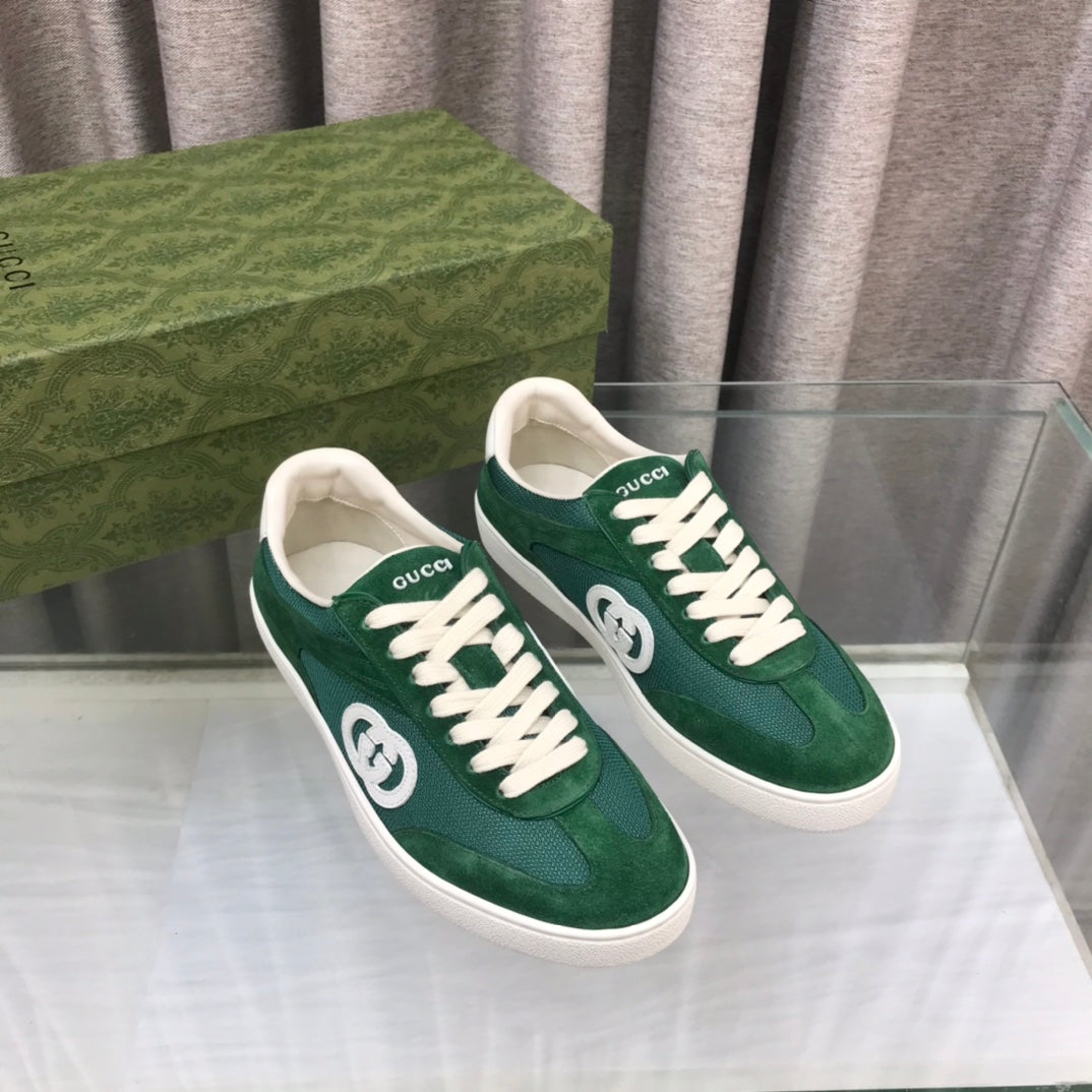 GG Interlocking G Sneaker Green Forest Suede