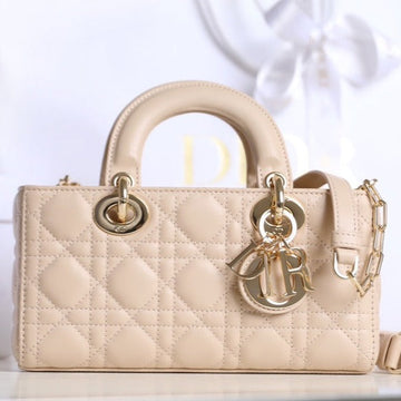 Small Lady D-Joy 22 In Light Pink Lambskin