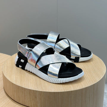 Hm Electric Sandal Silver Calfskin