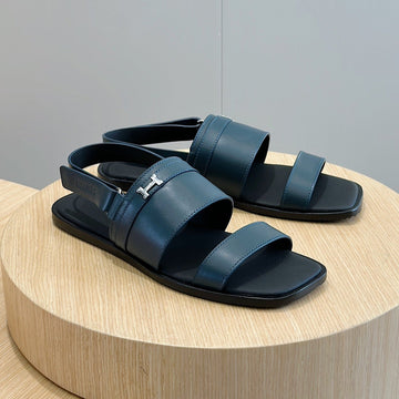 Hm Henrio Flat Sandal Aegean Calfskin