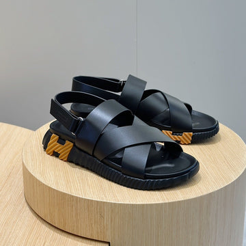 Hm Electric Sandal Black Calfskin