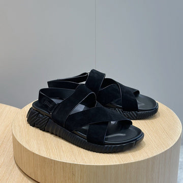 Hm Electric Sandal Black Suede And Calfskin