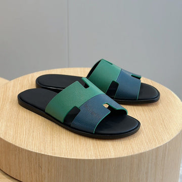 Hm Izmir Sandal Ocean And Navy Calfskin