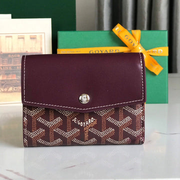 Saint-Gabriel Wallet 12 In Wine Red Calfskin And Goyardine Canvas
