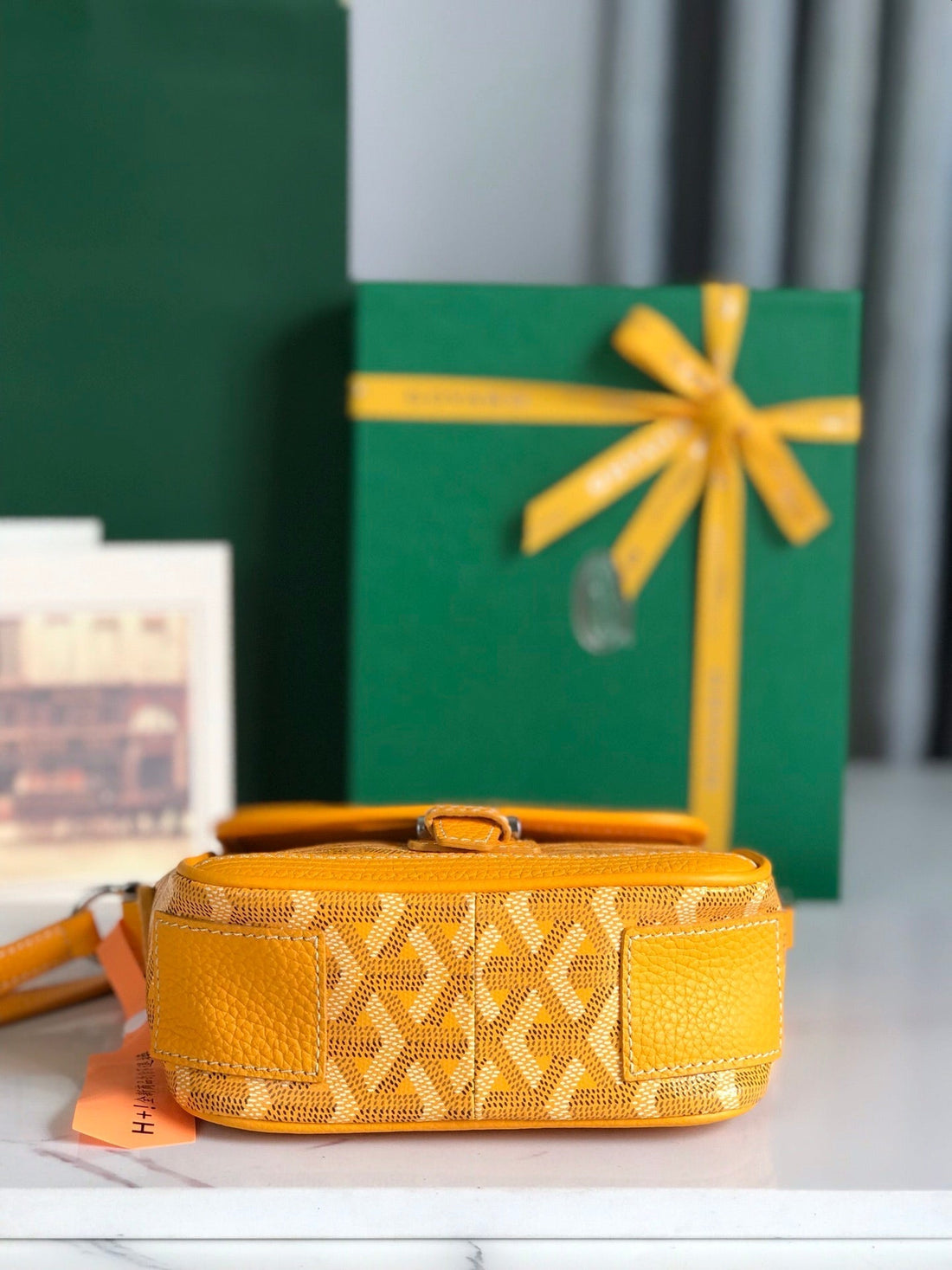 Grand Bleu 16 In Yellow Goyardine Canvas And Lambskin