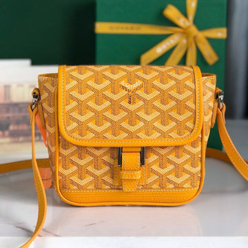 Grand Bleu 16 In Yellow Goyardine Canvas And Lambskin