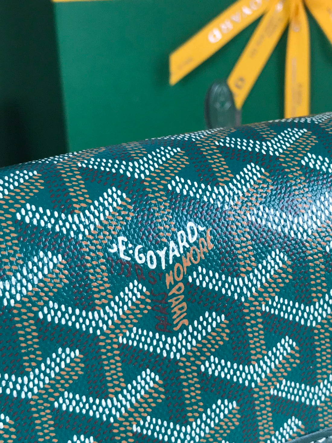 Grand Bleu 16 In Green Goyardine Canvas And Lambskin