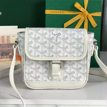 Grand Bleu 16 In White Goyardine Canvas And Lambskin