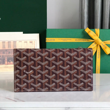 Richelieu Wallet 19 In Wine Red Goyardine Canvas