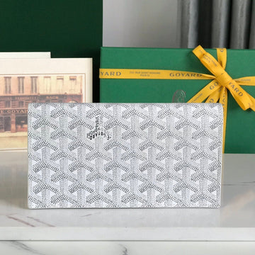 Richelieu Wallet 19 In White Goyardine Canvas