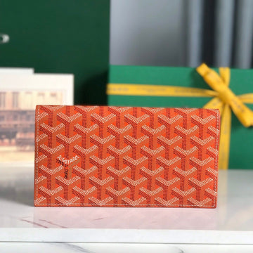 Richelieu Wallet 19 In Orange Goyardine Canvas