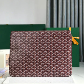 Sénat Mgm Pouch 40 In Burgundy Red Goyardine Canvas