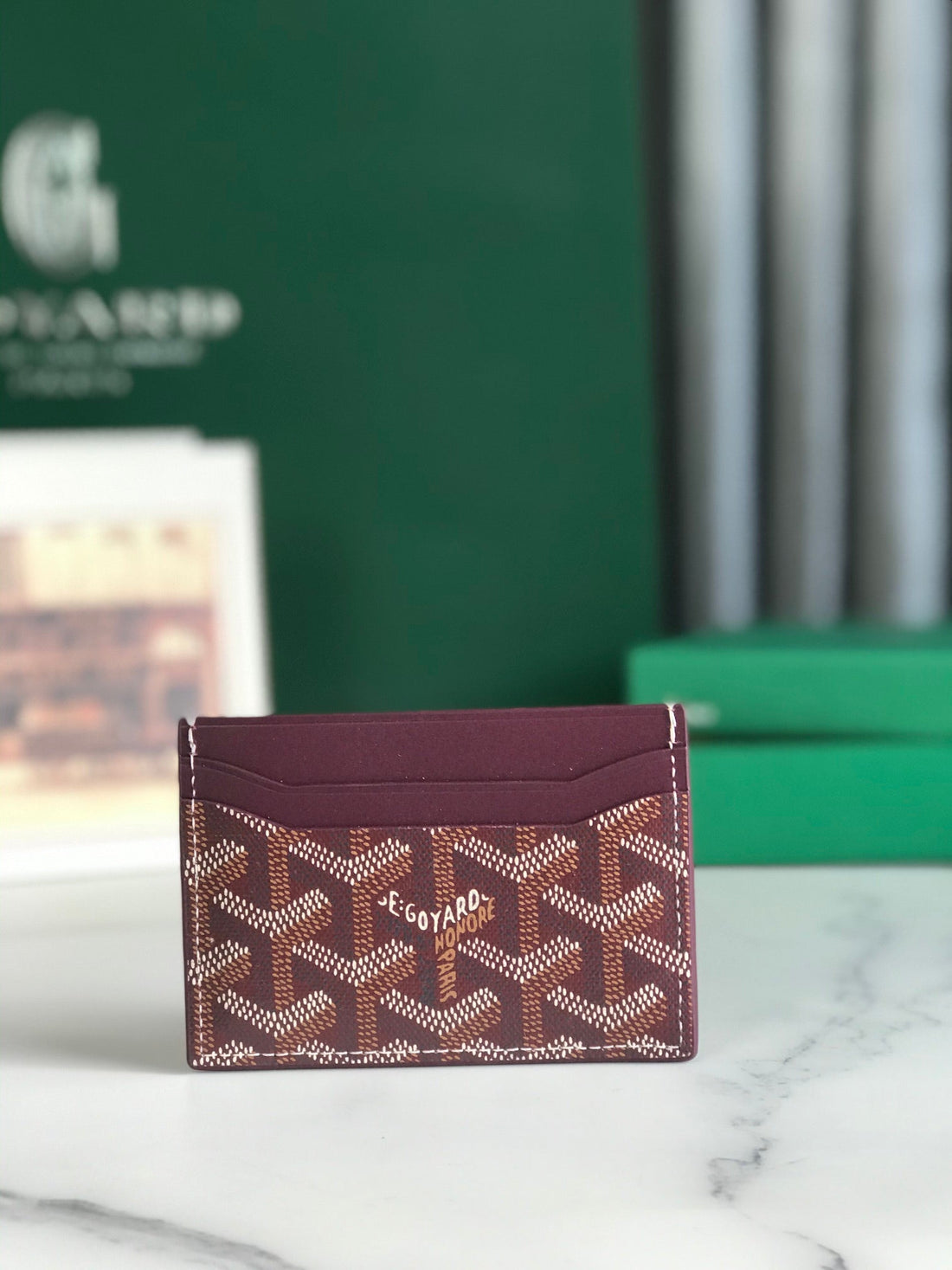 Goya Saint-Sulpice Card Wallet 11CM Burgundy Canvas