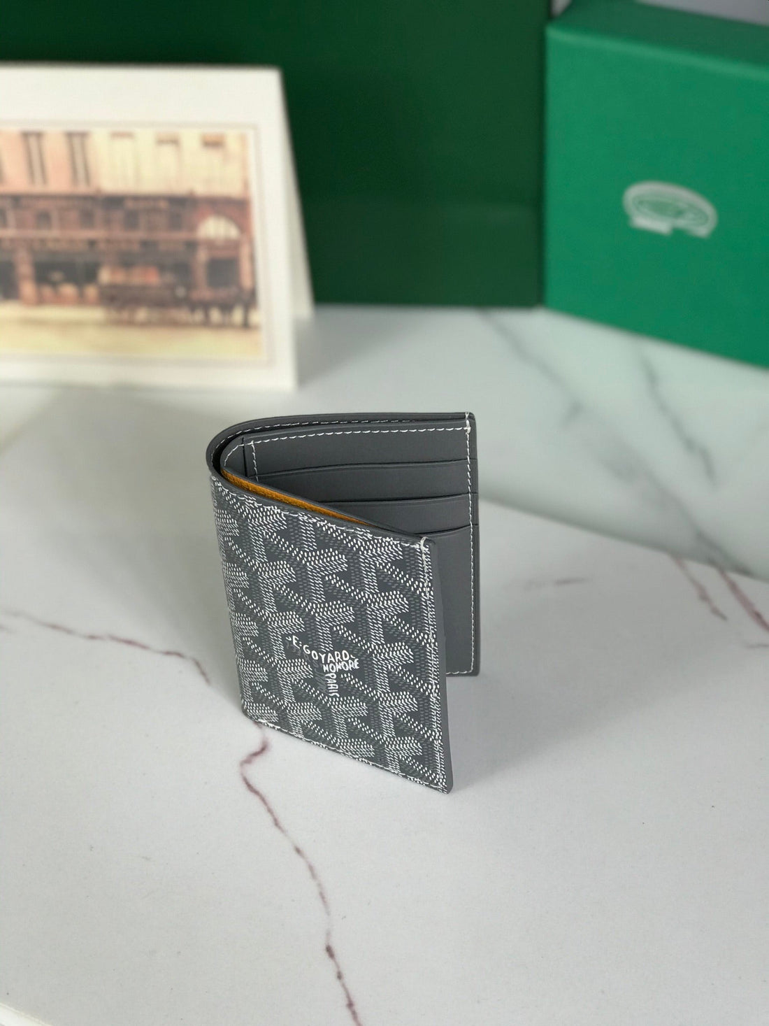 Goyard Saint-Pierre Card Wallet 11CM Grey Canvas