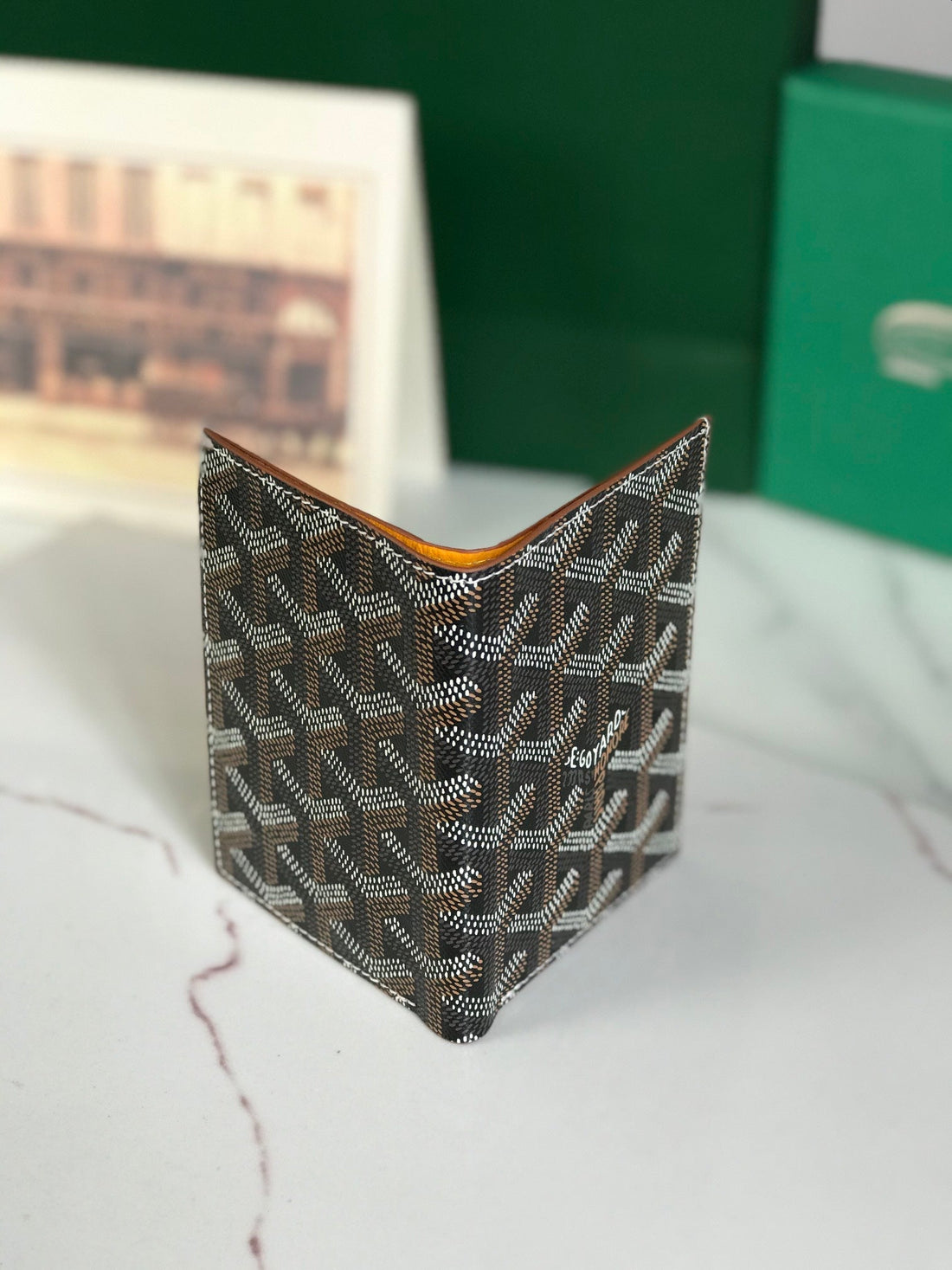 Goyard Saint-Pierre Card Wallet 11CM Black & Tan Canvas