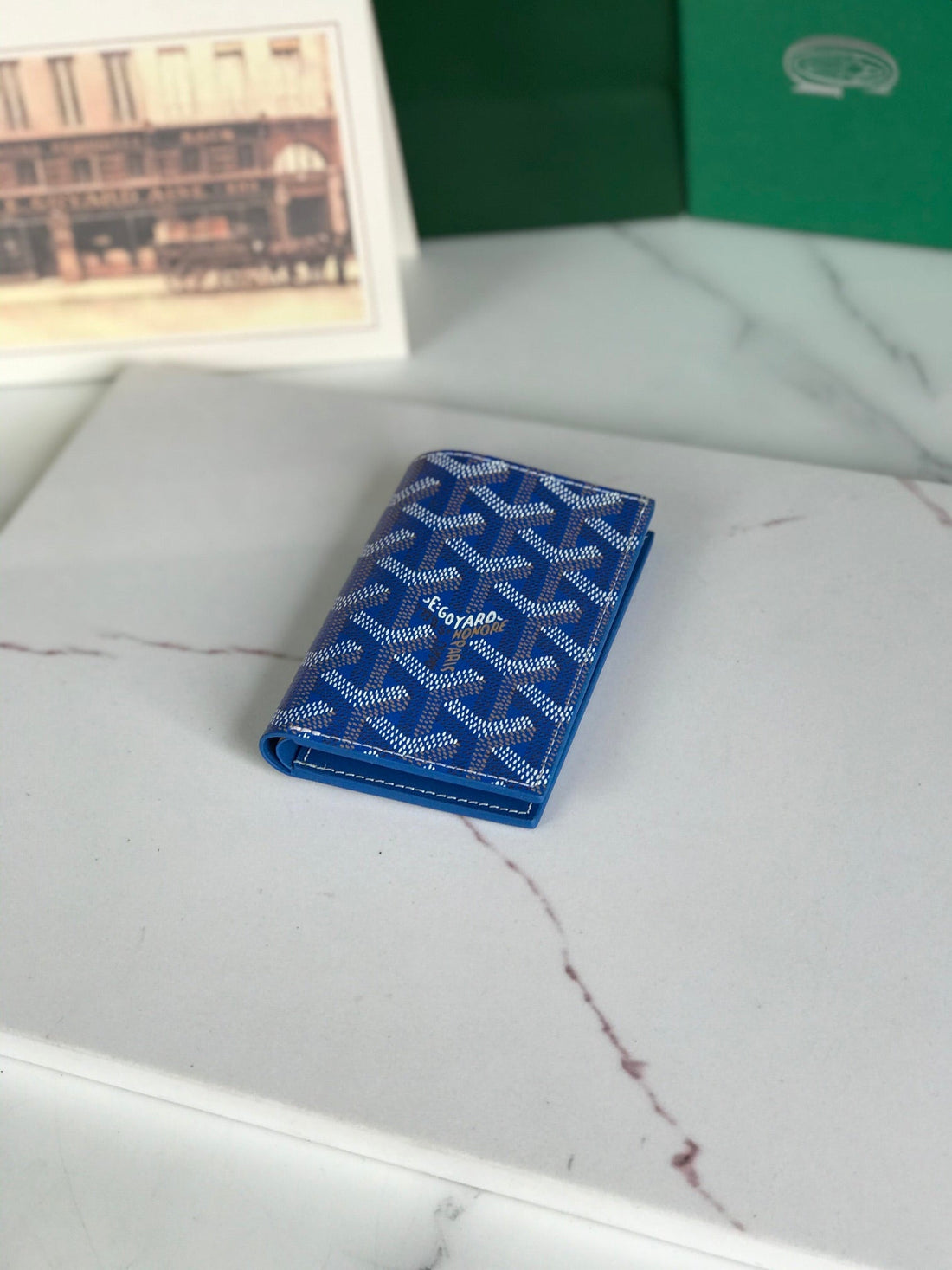 Goyard Saint-Pierre Card Wallet 11CM Sky Blue Canvas