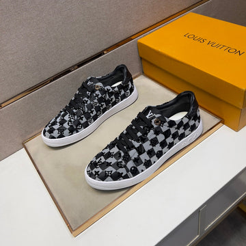 LV Trainer Black Mix Grey Damier Breathable Fabric