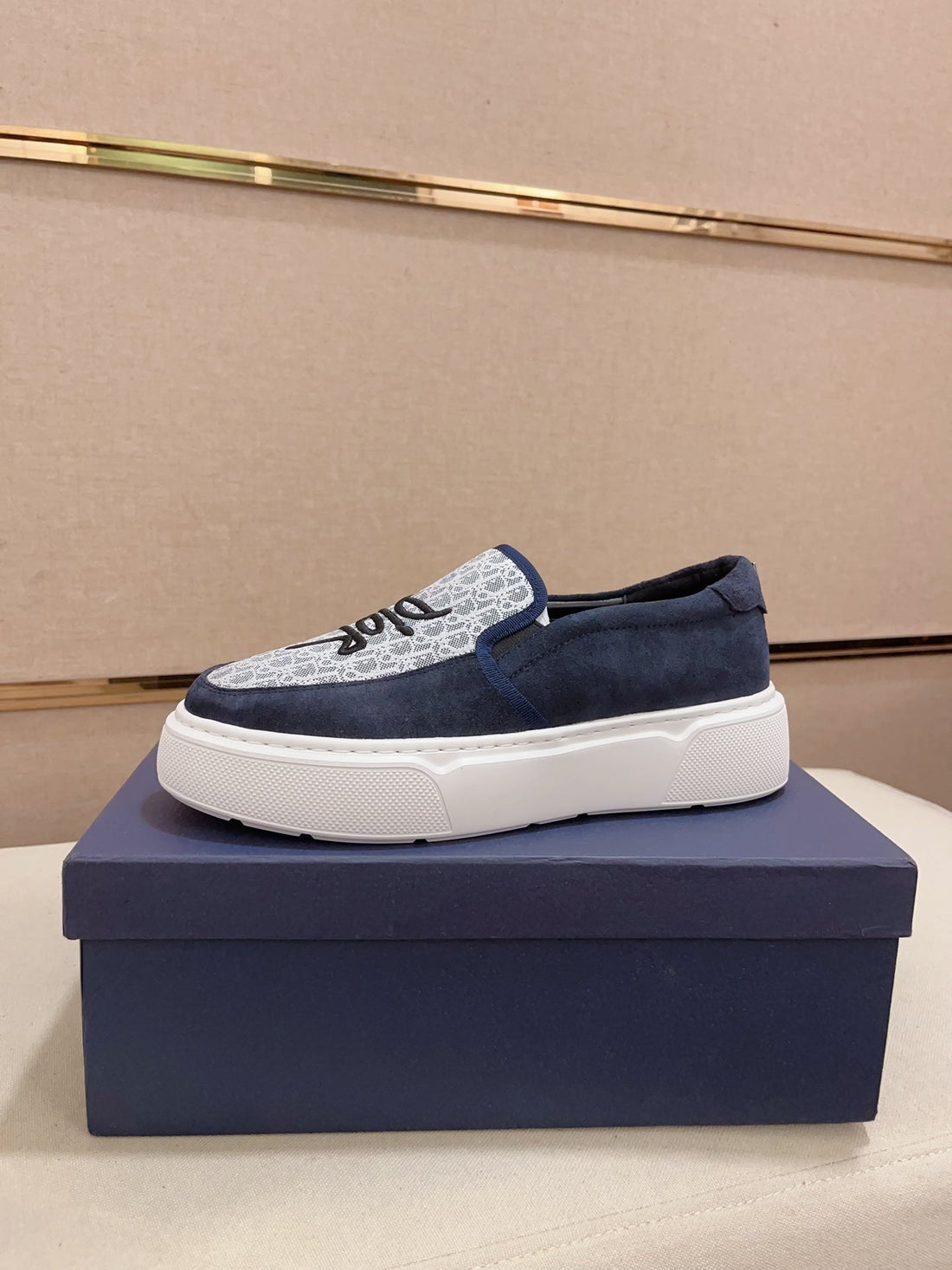 CD B23 Slip On Navy Suede And Jacquard