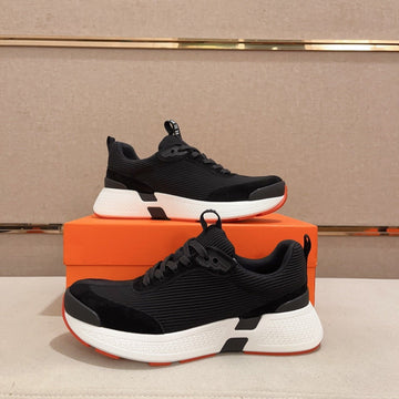 Hm Hugo Sneaker Black-White Weave And Suede