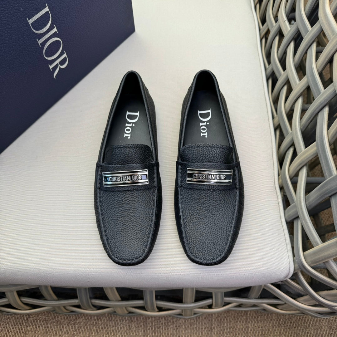 CD Code Loafer Black Grained Calfskin