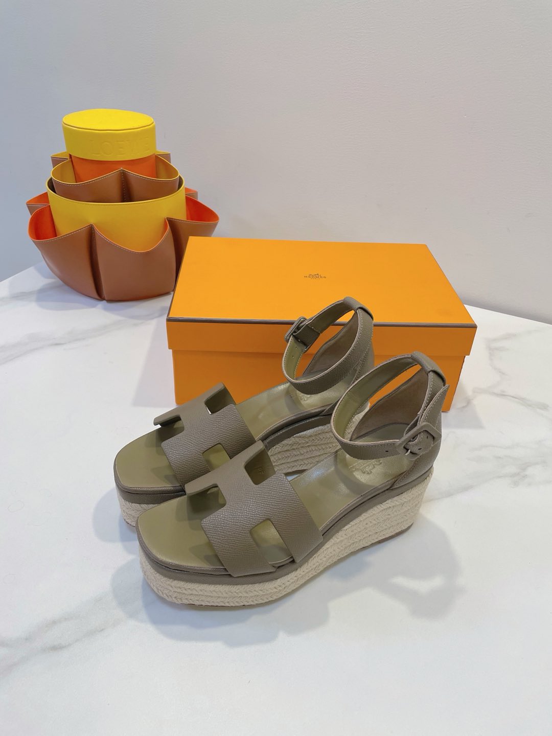 Hm Elda Espadrille Army Green Cowhide 212236