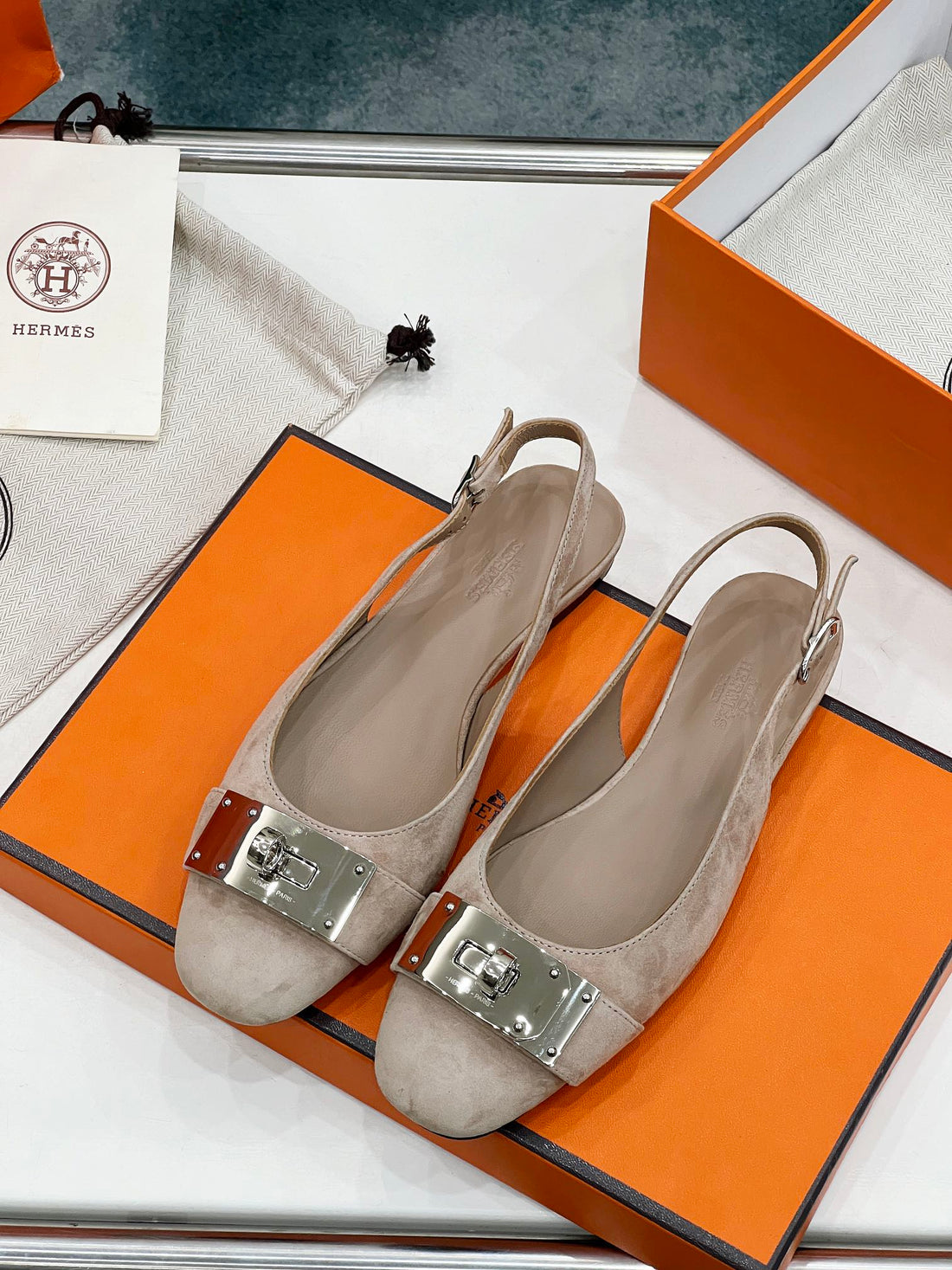 Innocente Slingback Pink Nude Suede