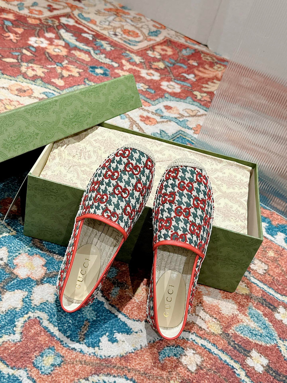 GG Espadrille Loafer Crimson And Ocean Canvas
