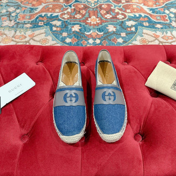 GG Espadrilles Slip -- On Aegean Canvas