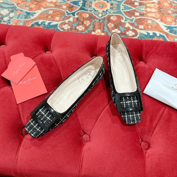 Viv Flats Shoe Black Custom Material 247133