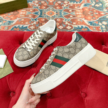 GG Ace Sneaker Begie Ebony Canvas