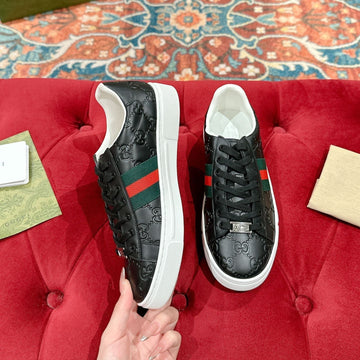 GG Ace Sneaker Black Monogram Empreinte Calfskin
