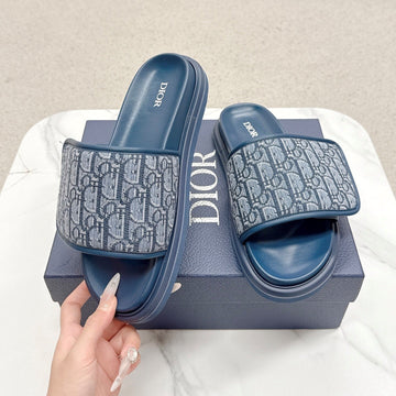 CD Aqua Sandals Blue Oblique Printed Fabric 476665