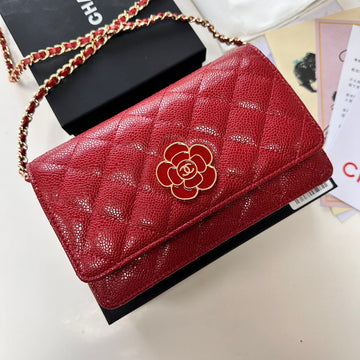 CC Woc Classic Fortune Bag 19CM Red Caviar Leather