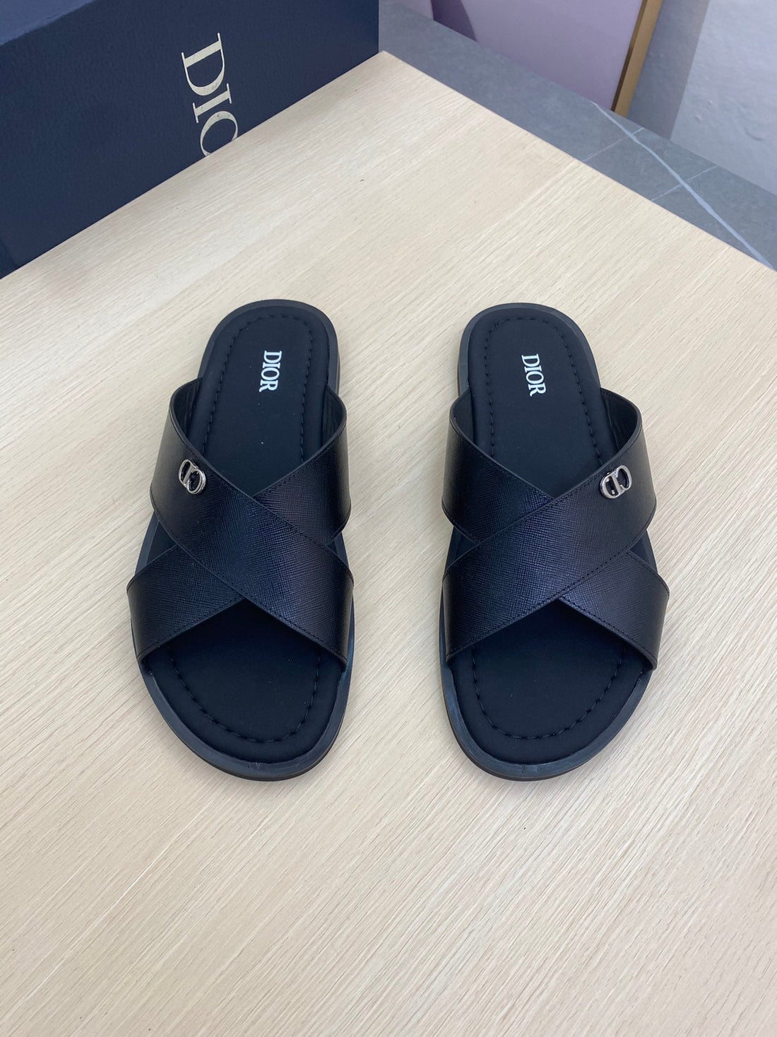 CD Alias Icon Sandal Black Calfskin