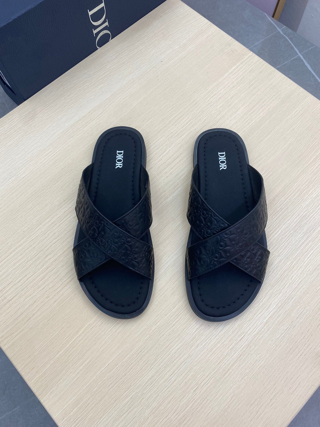 CD Alias Sandal Black Monogram Calfskin