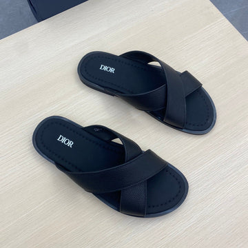 CD Alias Sandal Black Grained Calfskin