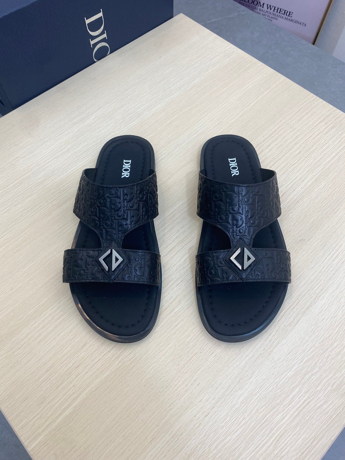 CD Alidas Cross Sandal Black Monogram Calfskin