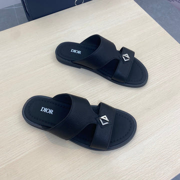 CD Alidas Cross Sandal Black Grained Calfskin