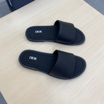 CD Slide Alidas Slipper Black Grained Calfskin
