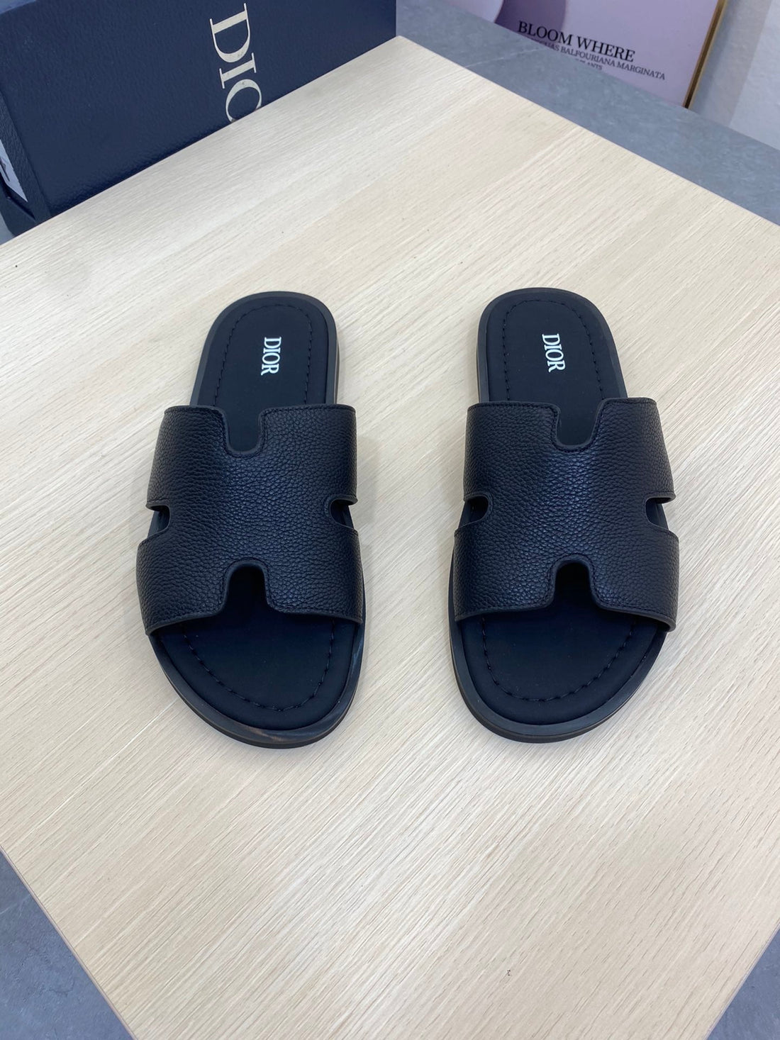CD H-Alias Sandal Denim Color Grained Calfskin