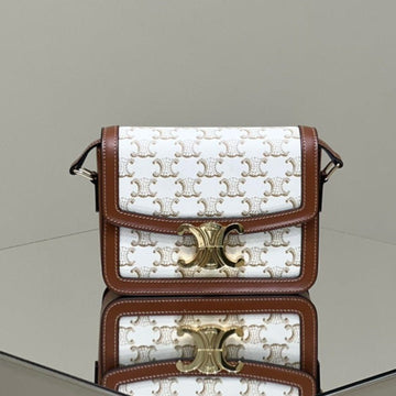 Classique Triomphe 22 Calfskin White Brown